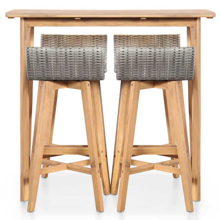 5-tlg. Garten-Essgruppe Massivholz Akazie