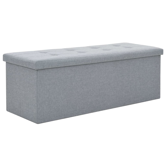 Faltbare Sitzbank Leinenoptik 110×38×38 cm Hellgrau