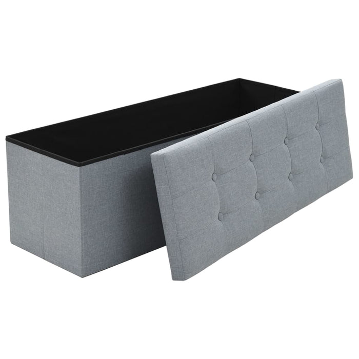 Faltbare Sitzbank Leinenoptik 110×38×38 cm Hellgrau