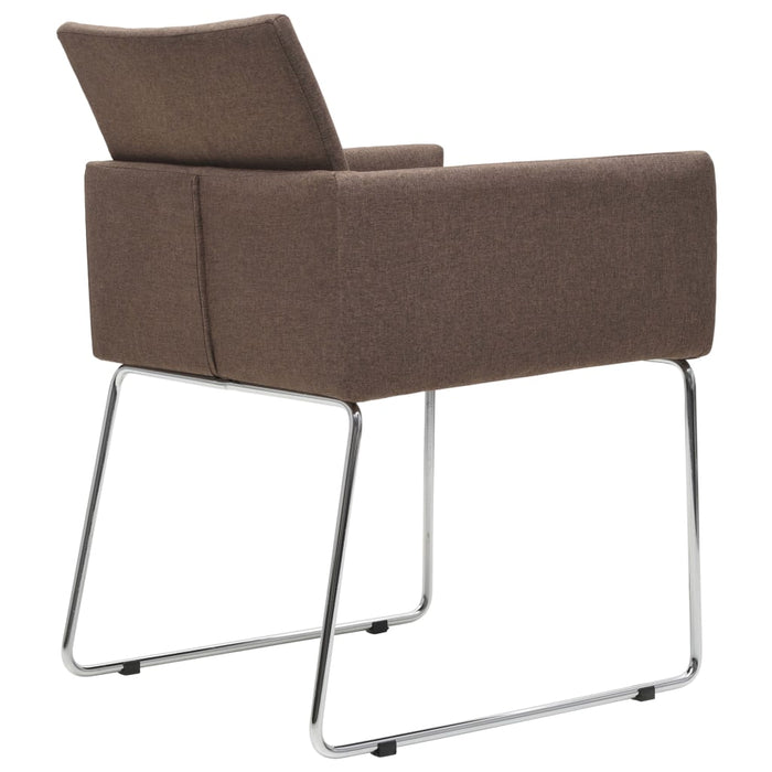 Esszimmerstühle 2 Stk. Braun Stoff