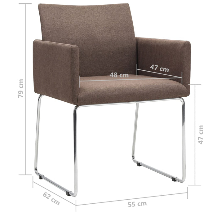 Esszimmerstühle 2 Stk. Braun Stoff