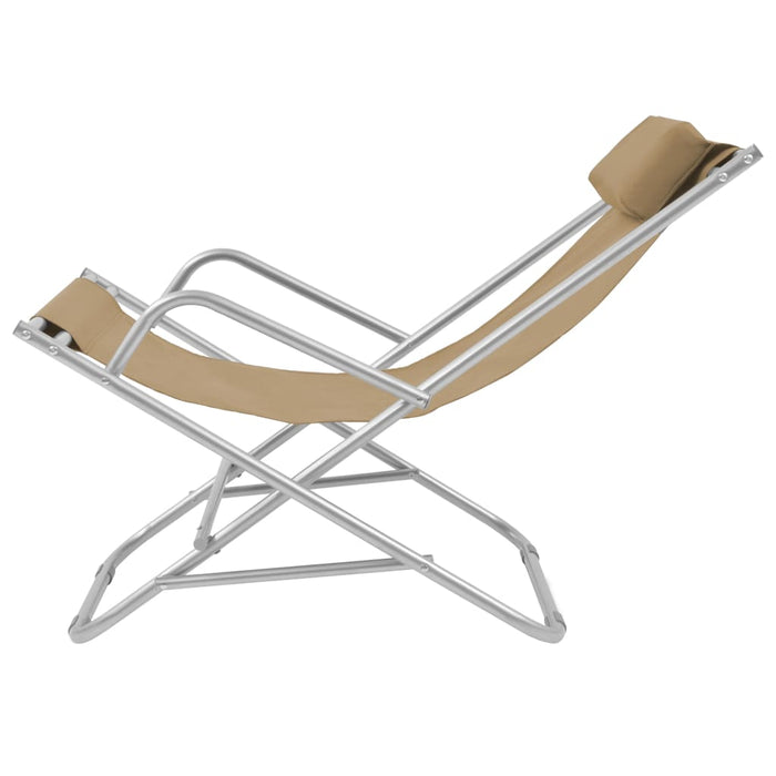 Deck chairs 2 pcs steel taupe
