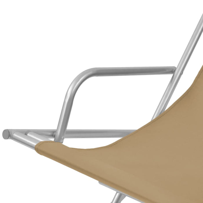 Deck chairs 2 pcs steel taupe