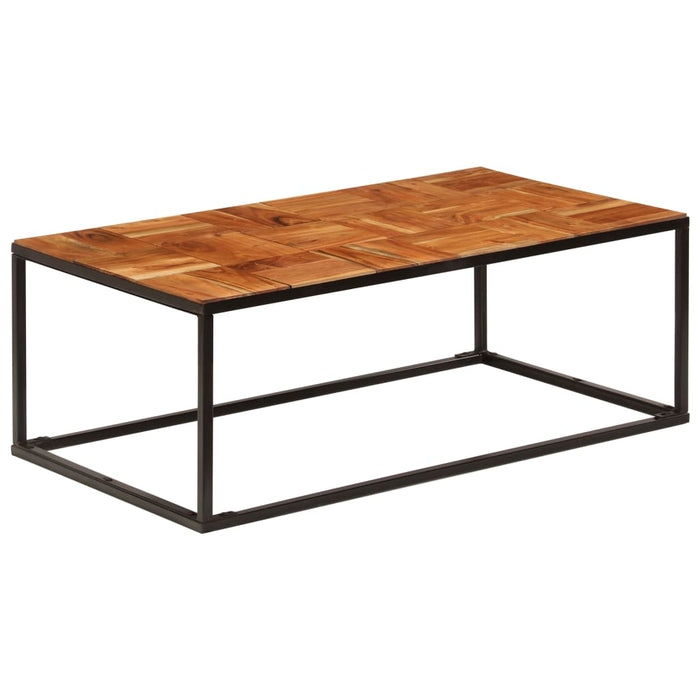 Coffee table 110 x 60 x 40 cm solid acacia wood and steel