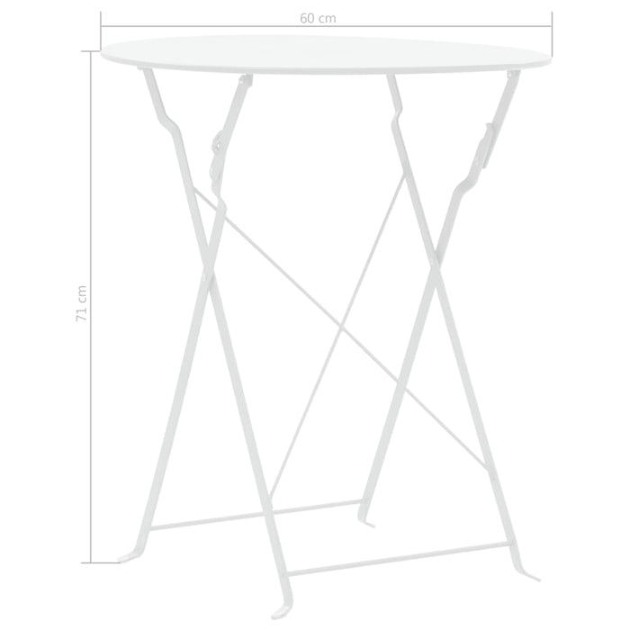 3-tlg. Bistro-Set Stahl Weiß