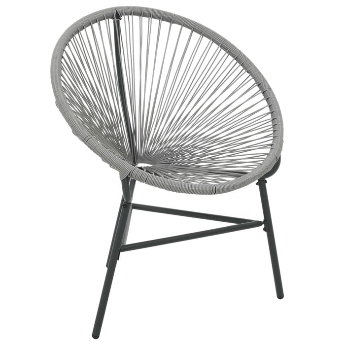Garden Moon Chair Poly Rattan Gray