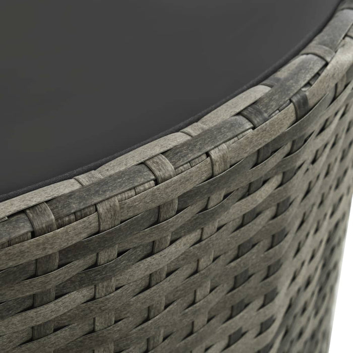 7-tlg. Garten-Lounge-Set mit Auflagen Poly Rattan Grau
