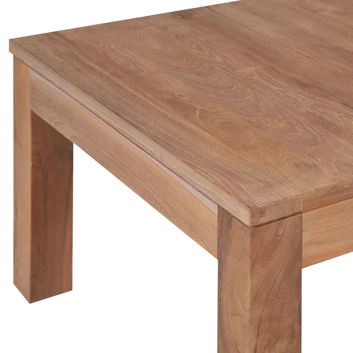 Coffee table solid teak wood with natural finish 60x60x40 cm