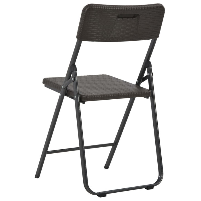 3-tlg. Bistro-Set Klappbar HDPE Braun Rattanoptik