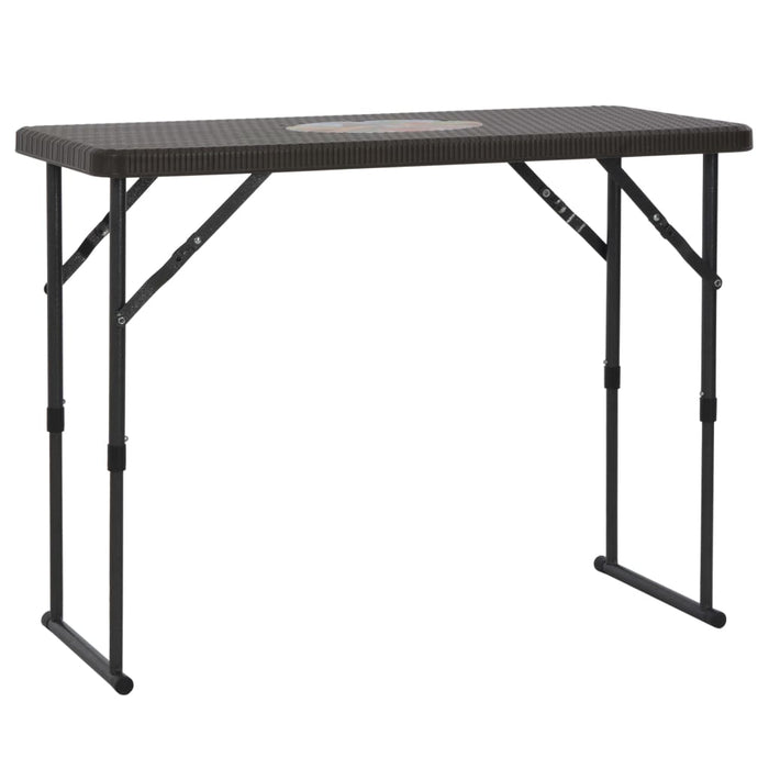 3-tlg. Bistro-Set Klappbar HDPE Braun Rattanoptik