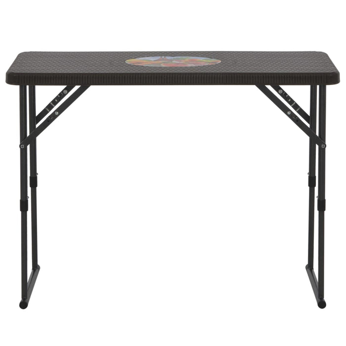 3-tlg. Bistro-Set Klappbar HDPE Braun Rattanoptik