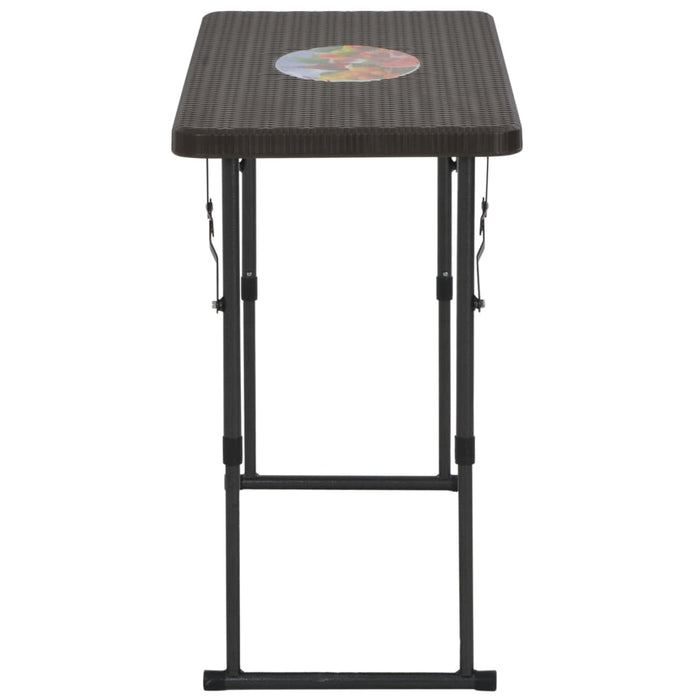 3-tlg. Bistro-Set Klappbar HDPE Braun Rattanoptik