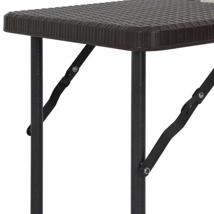 3-tlg. Bistro-Set Klappbar HDPE Braun Rattanoptik