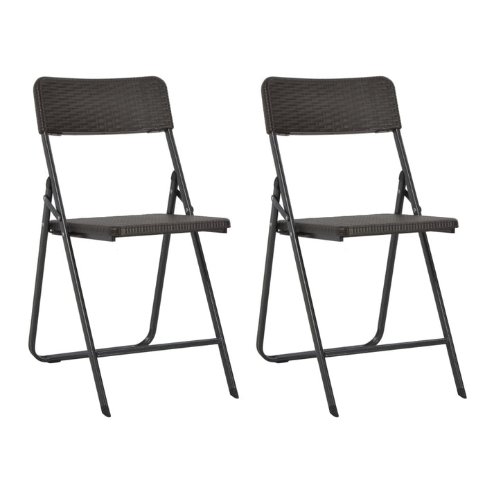 3-tlg. Bistro-Set Klappbar HDPE Braun Rattanoptik