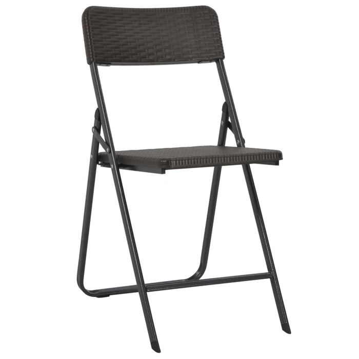 3-tlg. Bistro-Set Klappbar HDPE Braun Rattanoptik