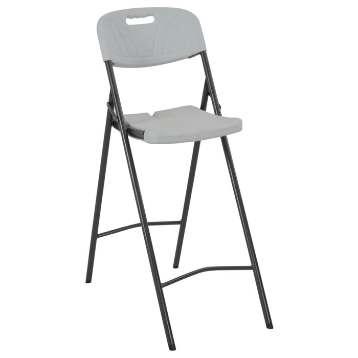 Folding bar chairs 2 pcs. HDPE and steel white