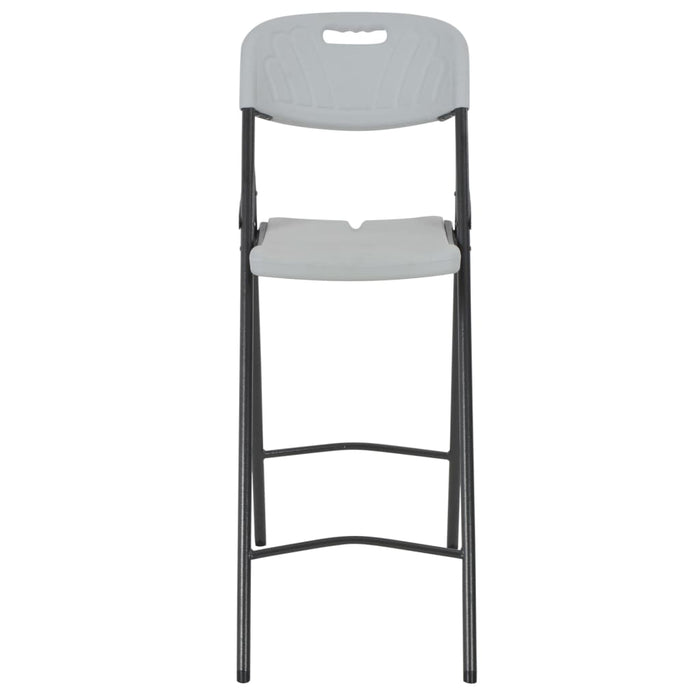 Folding bar chairs 2 pcs. HDPE and steel white