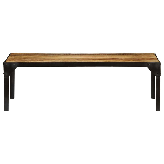 Coffee table Rough mango solid wood and steel 110 cm