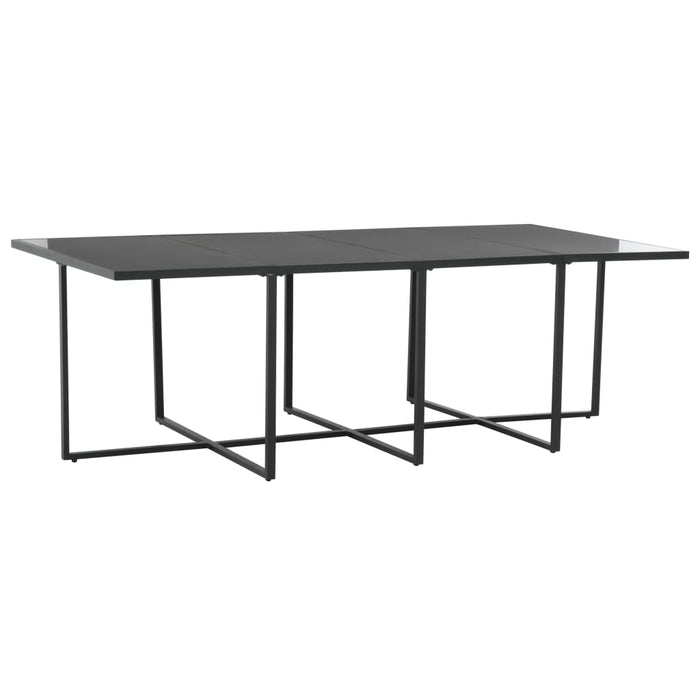 9-tlg. Garten-Essgruppe mit Auflagen Poly Rattan Schwarz