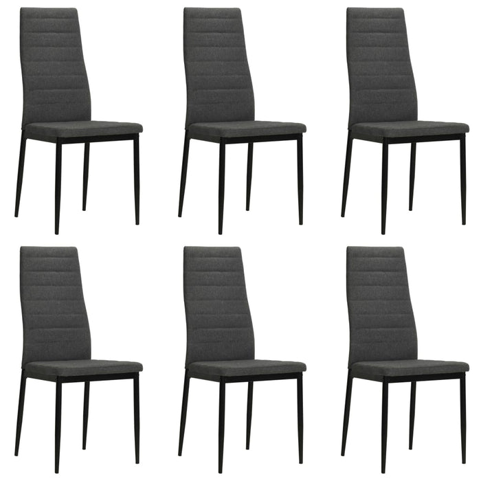 Dining room chairs 6 pcs. Fabric dark gray