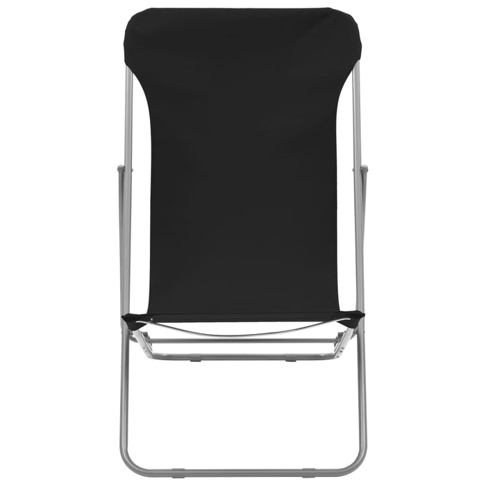 Folding beach chairs 2 pcs. Steel and Oxford fabric Black