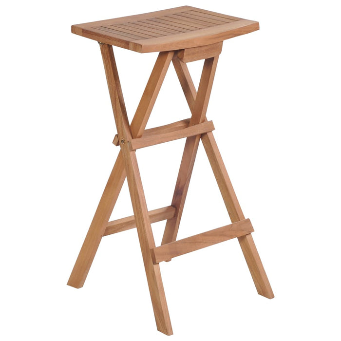 Folding bar stools 2 pcs. Solid teak wood