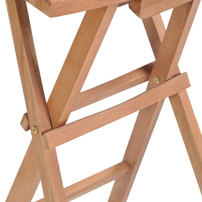 Folding bar stools 2 pcs. Solid teak wood