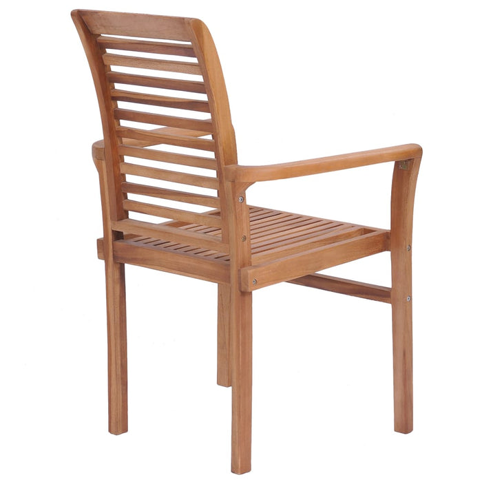 Dining room chairs stackable 2 pieces. Solid teak wood