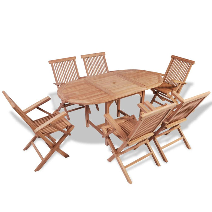 7 pcs. Garden dining group made of solid teak wood
