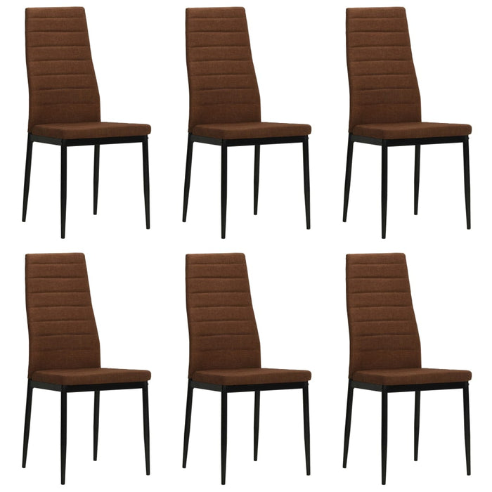 Dining room chairs 6 pcs. Fabric brown