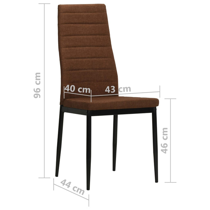 Dining room chairs 6 pcs. Fabric brown