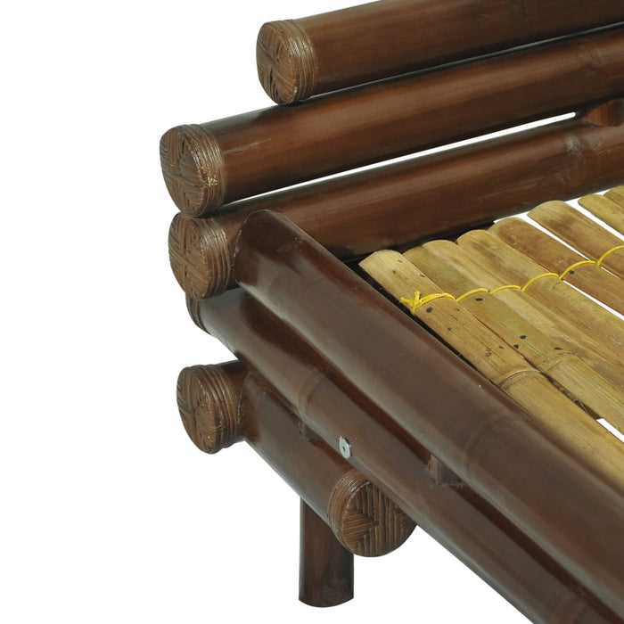 Bed frame dark brown bamboo 140×200 cm