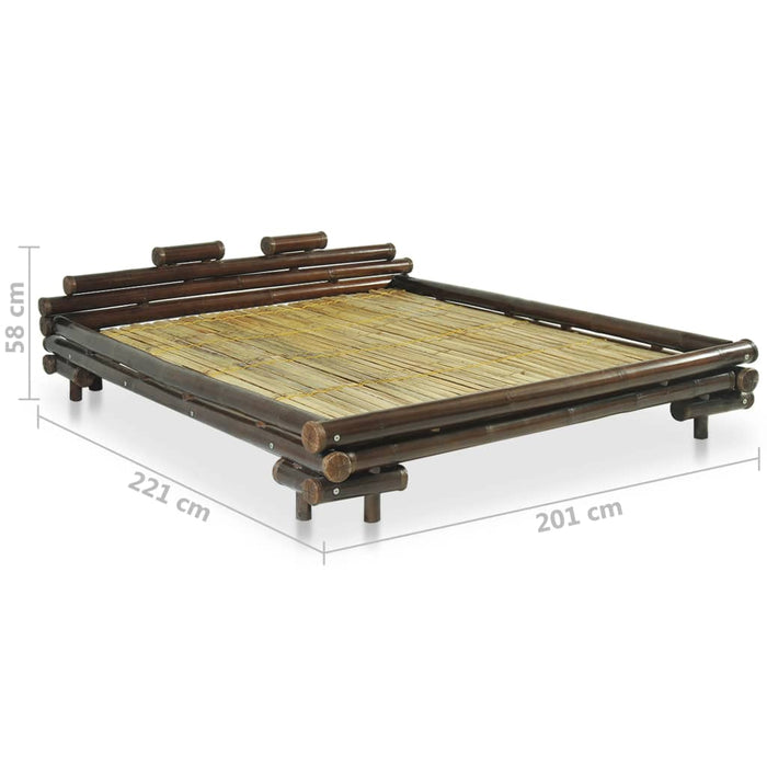 Bed frame dark brown bamboo 180×200 cm