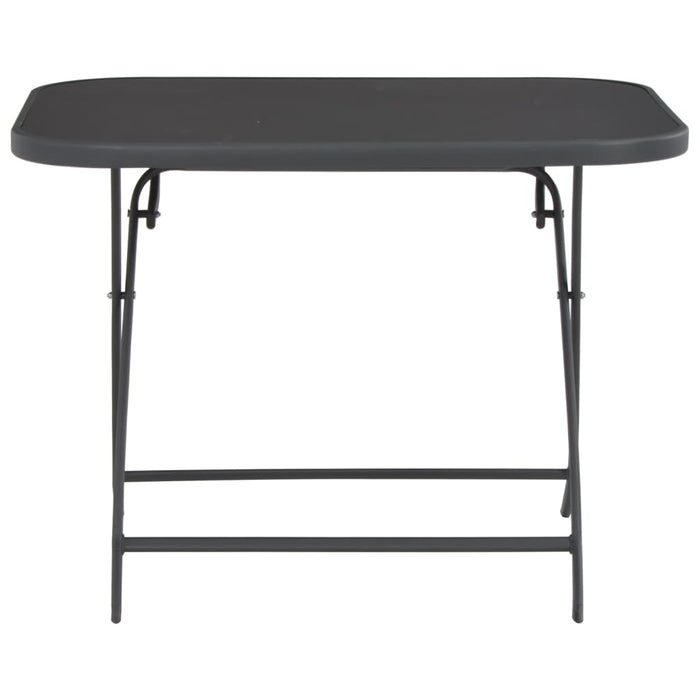 Folding garden table gray 100 x 75 x 72 cm glass and steel