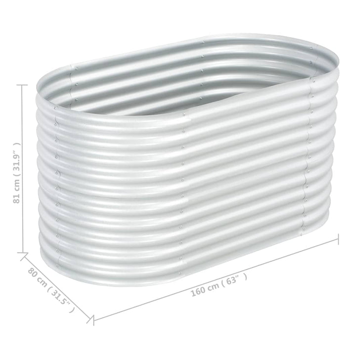 Garten-Hochbeet 160x80x81 cm Verzinkter Stahl Silbern