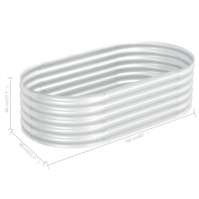Garten-Hochbeet 160x80x44 cm Verzinkter Stahl Silbern