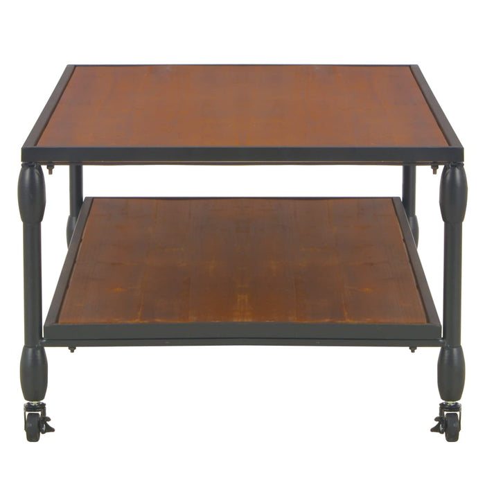 Coffee table with shelf 120x60x40 cm solid fir wood