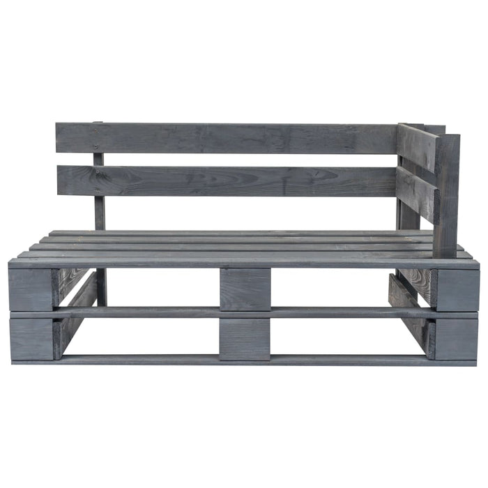 Outdoor-Sofa Paletten mit Kissen in Grau Kiefernholz
