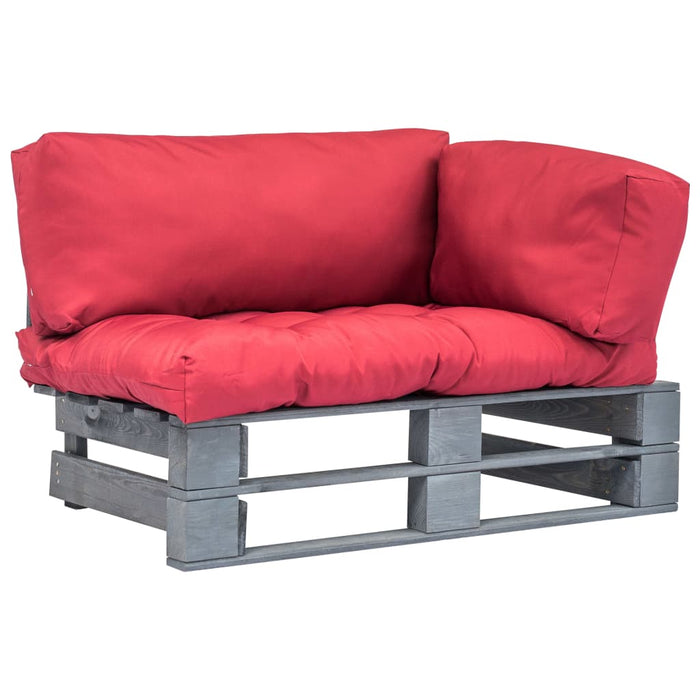 Outdoor-Sofa Paletten mit Kissen in Rot Kiefernholz