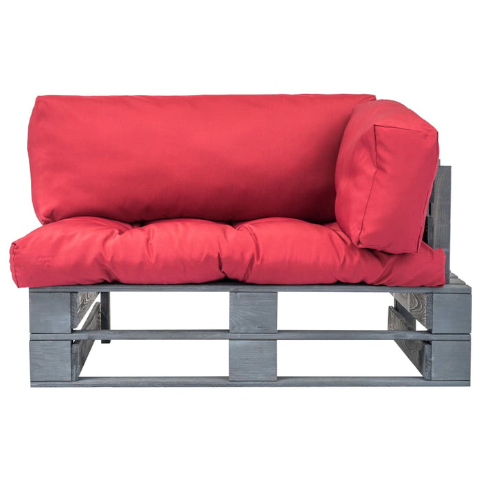 Outdoor-Sofa Paletten mit Kissen in Rot Kiefernholz