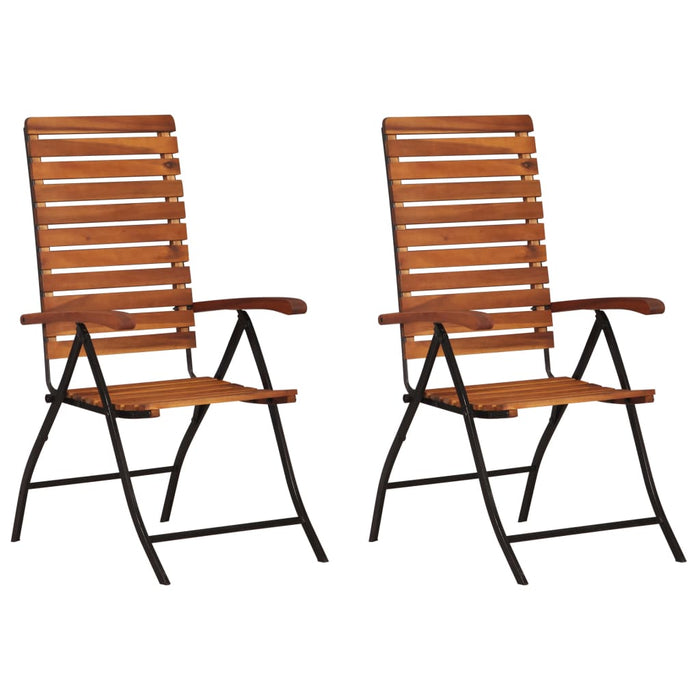 Garden deck chairs 2 pieces. Solid acacia wood