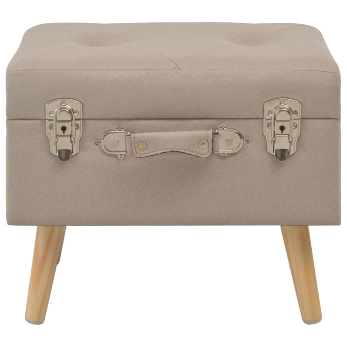 Stools with storage space 3 pcs. Beige fabric