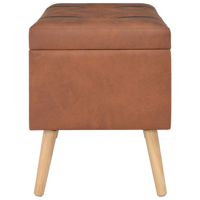 Stools with storage space 3 pcs. Light brown faux leather
