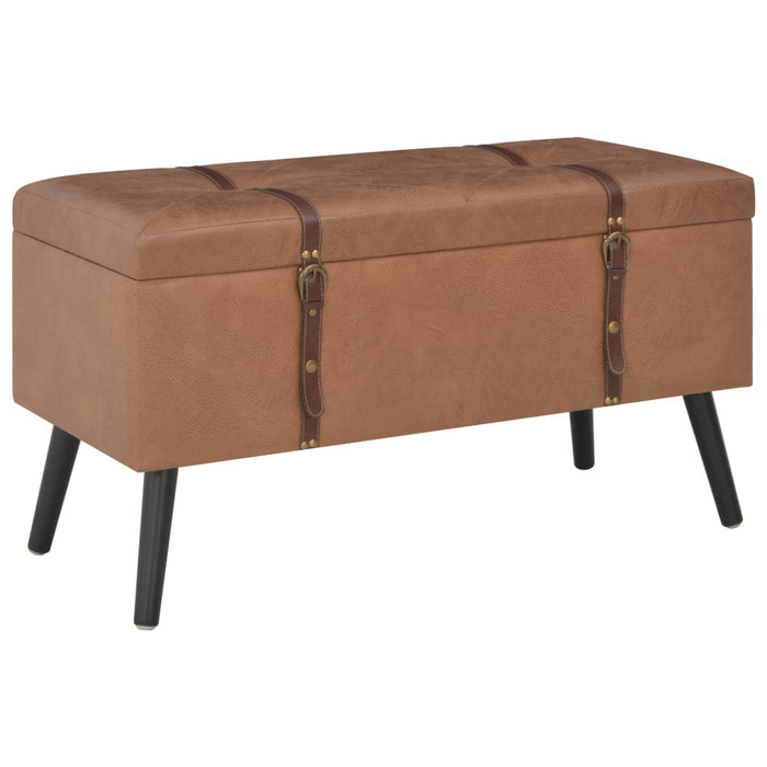 Stools with storage space 3 pcs. Brown faux leather