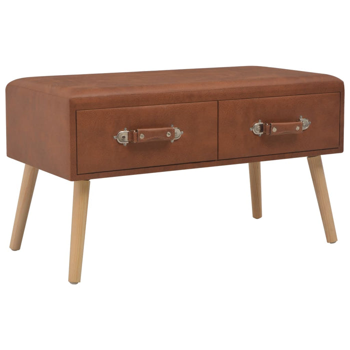 Coffee table brown 80 x 40 x 46 cm faux leather