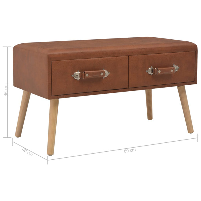 Coffee table brown 80 x 40 x 46 cm faux leather