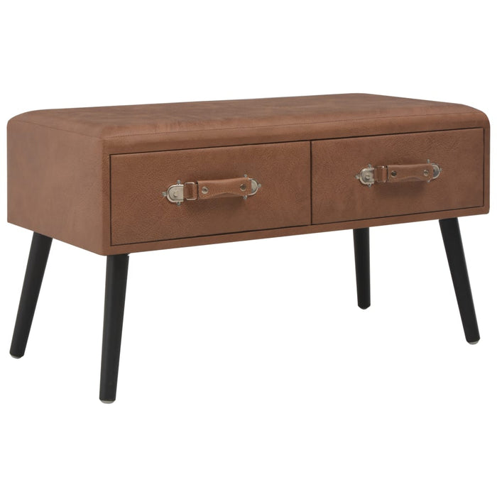 Coffee table dark brown 80 x 40 x 46 cm faux leather