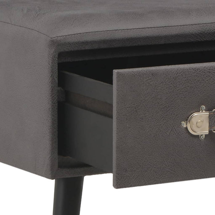 Coffee table gray 80 x 40 x 46 cm faux leather