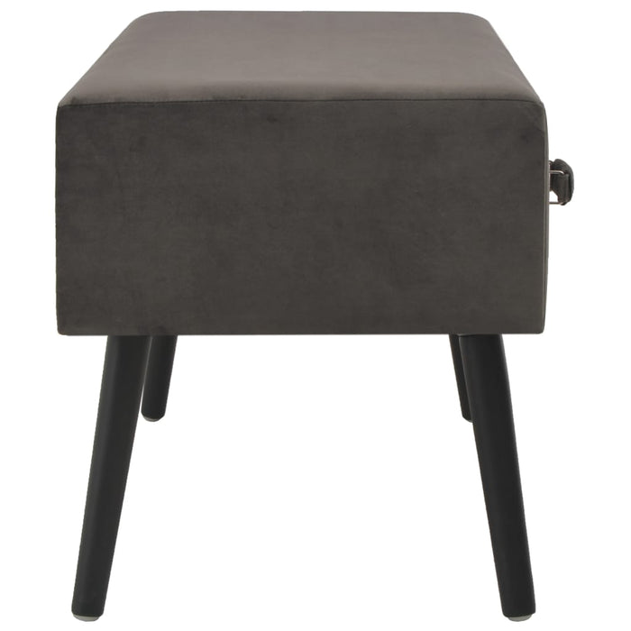 Coffee table gray 80 x 40 x 46 cm velvet