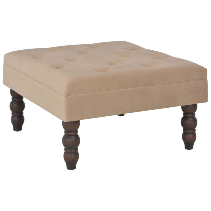 Hocker Beige 60 x 60 x 36 cm Samt